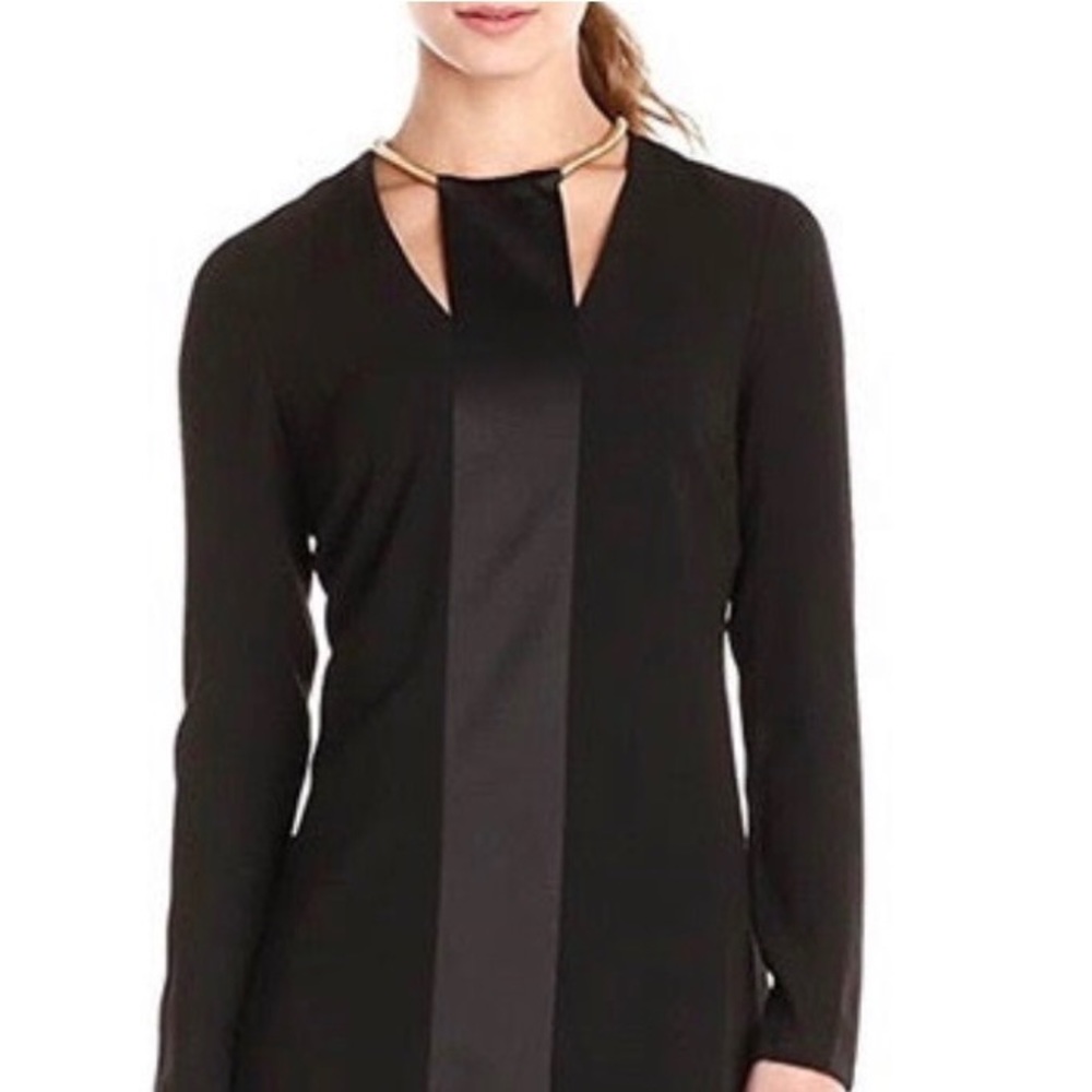 HALSTON HERITAGE Black Long Sleeve Dress
